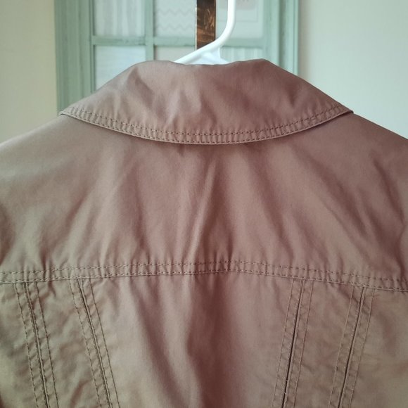 Calvin Klein Jeans brown jacket sz S with pleats at the waist and wrist - Picture 8 of 10